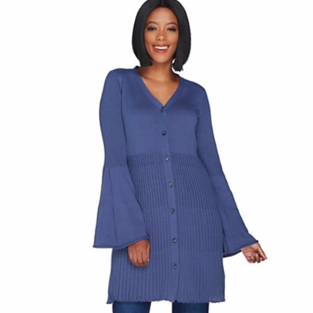 NEW Du Jour V Neck Bell Sleeve Cardigan